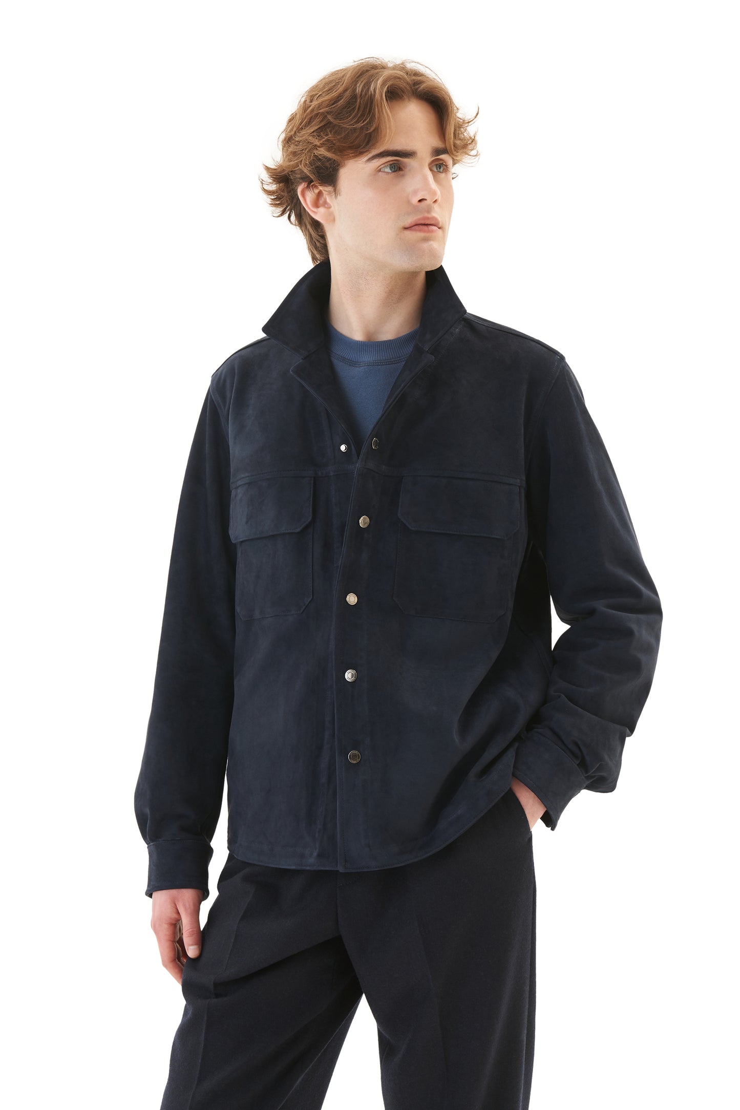 UNLINED SUEDE OVERSHIRT