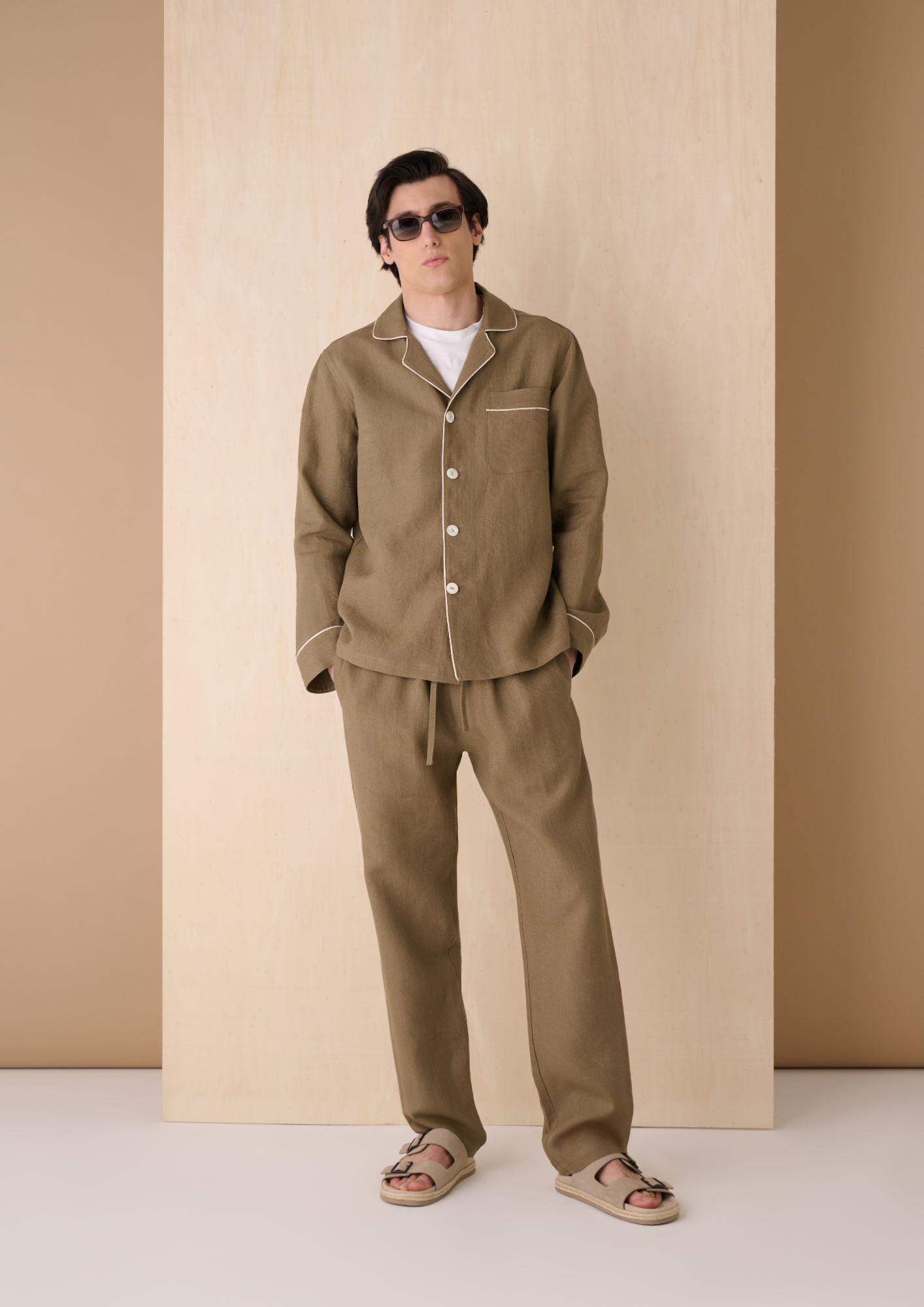 CAMP SHIRT AND DRAWSTRING PANTS