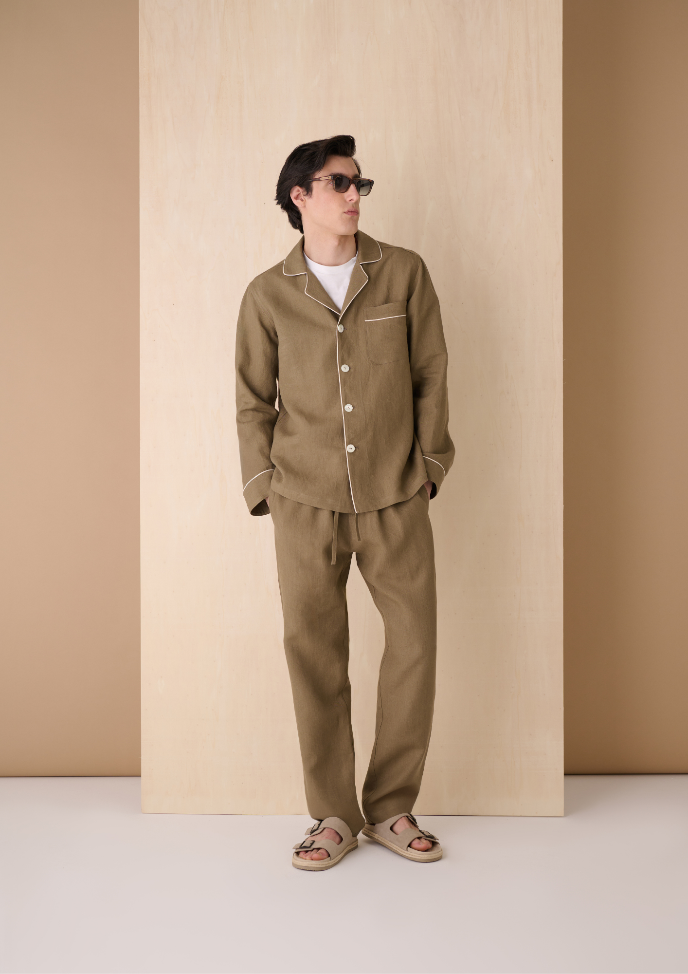 CAMP SHIRT AND DRAWSTRING PANTS