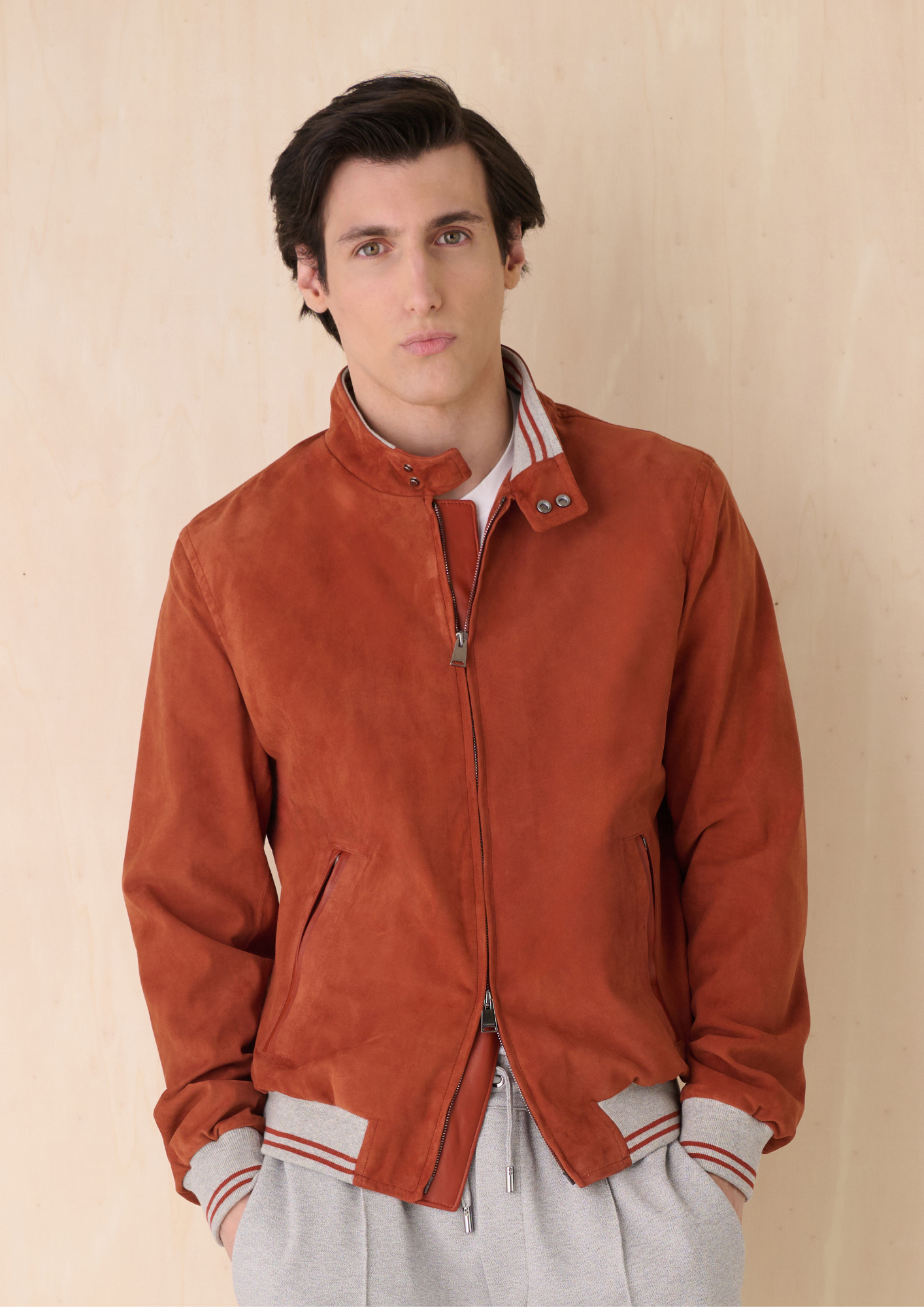 LEATHER HARRINGTON BOMBER