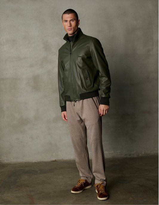 DEER LEATHER BOMBER