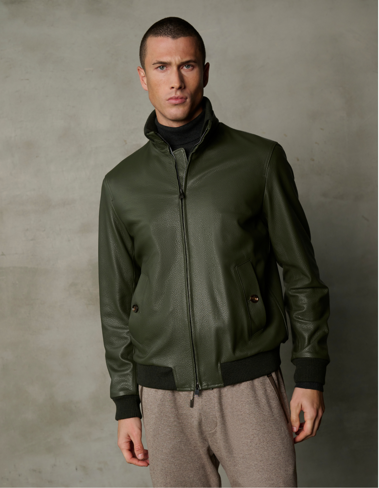 DEER LEATHER BOMBER