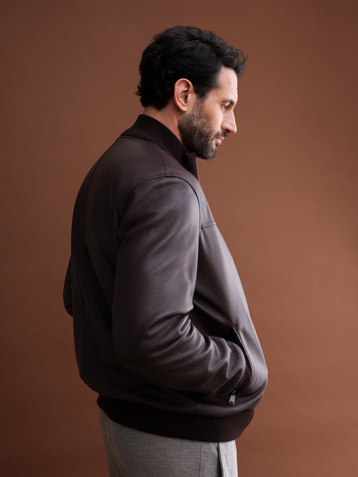 DEER LEATHER BOMBER