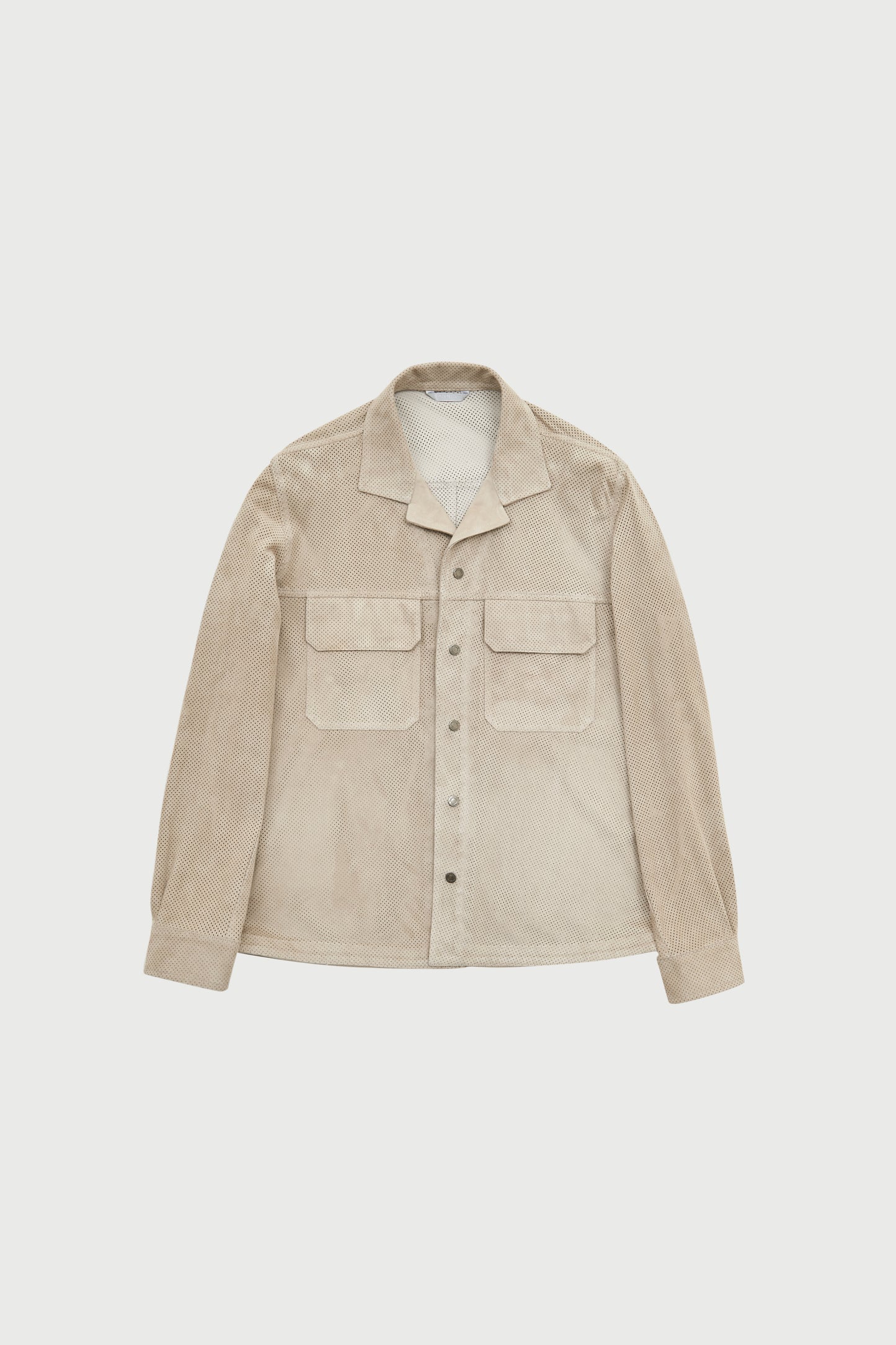 PERFORATED SUEDE OVERSHIRT